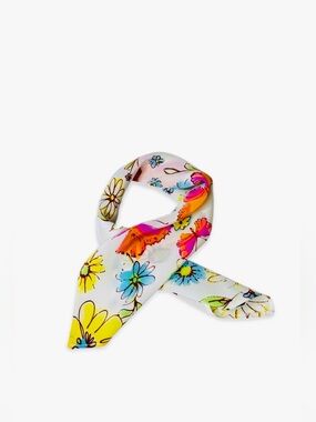 NWT SILKLETTE Spring Floral 100% Fine Silk Kerchief Scarf